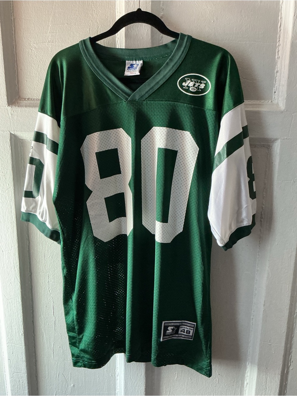 New York Jets Wayne Chrebet #80 Vintage Green White Football Jersey